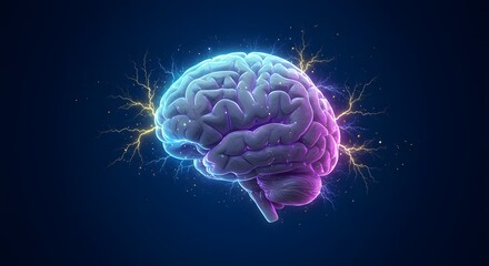 Glowing Brain with Neural Energy.