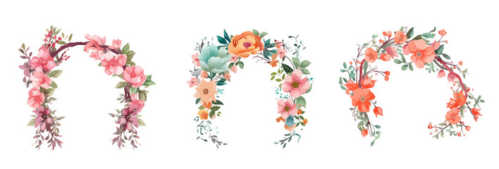 arch flower decoration vector botanical nature