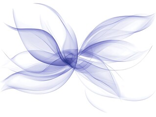 Abstract indigo curves on white backdrop, elegant motion and flow shape
