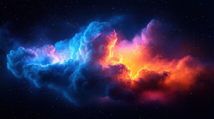 Obraz premium Cosmic Nebula: A Celestial Dance of Fire and Ice