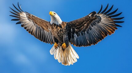 Obraz premium Majestic Bald Eagle in Flight: A Symbol of Freedom and Power