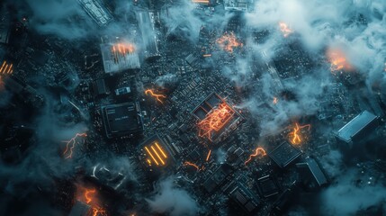 Naklejka premium Electronic waste closeup view.