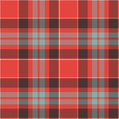 Modern Seamless Tartan in Warm Coral tones Textile Design