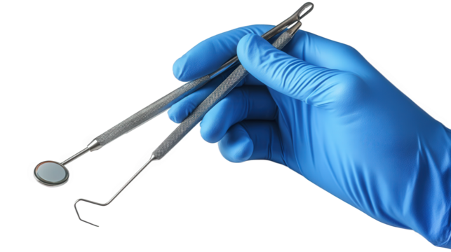 surgeon holding surgical instruments