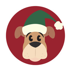 Isolated dog avatar with winter hat icon