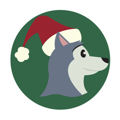 Isolated dog avatar with winter hat icon