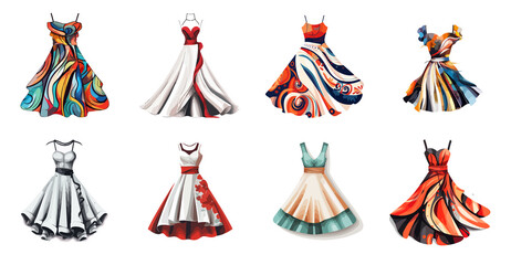 fashion design dress for women flat vector