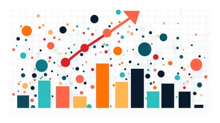 Fototapeta premium Abstract Growth Chart: Upward Trending Data Visualization