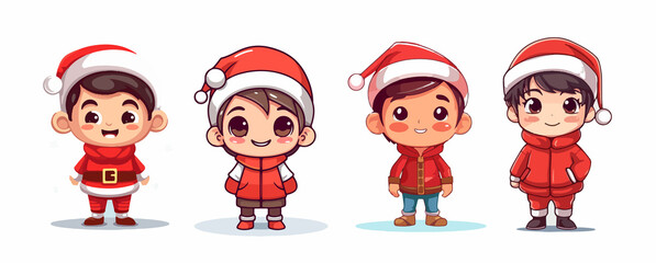 CUTE BOY CHRISTMAS CHARACTER CHILD VECTOR