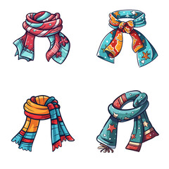 winter scarf element for christmas winter decoration set