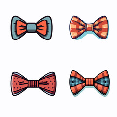 Set of colored bow ties vector illustration