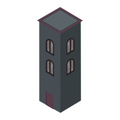 Colored isometric building icon Vector