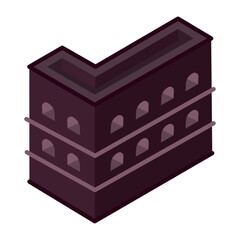 Colored isometric building icon Vector