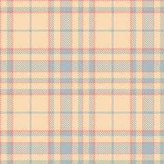 Modern Metallic Peachy Pink Seamless Tartan Textile Design