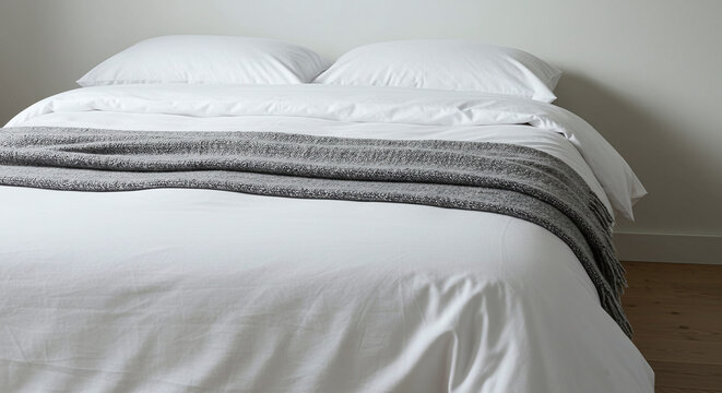 cama de hotel con sabanas blancas 