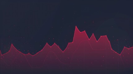 Abstract Red Line Graph on Dark Background Data Visualization Business Analytics Trend Analy