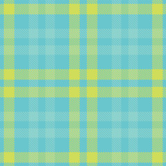 Neon Turquoise Blue Seamless Tartan with Smoky Dull Yellow accents Textile Design