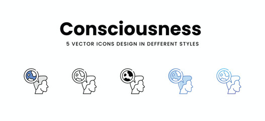 Consciousness  vector icons set stock illustration