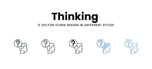 Thinking  vector icons set stock illustration