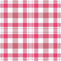 Rich White Seamless Tartan with Neon Ugly Pink accents Textile Design