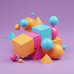 Abstract Colorful 3D Polygonal Background