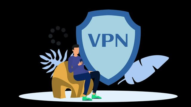VPN security Animated Illustration or 2d animated video 