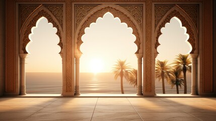A photo of an Islamic architectural archway