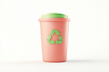 Obraz premium Cheerful 3D clay style recycling bin icon on minimalist background