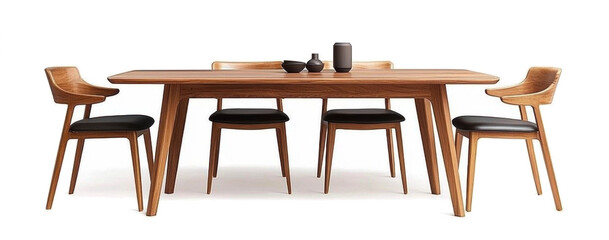PNG A modern wood dinning furniture set minimalist interior chairs.  