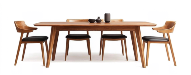 PNG A modern wood dinning furniture set minimalist interior chairs. 
