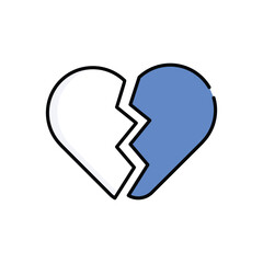 Broken Heart Vector icon