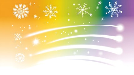 Rainbow Snowflakes  Shooting Stars.