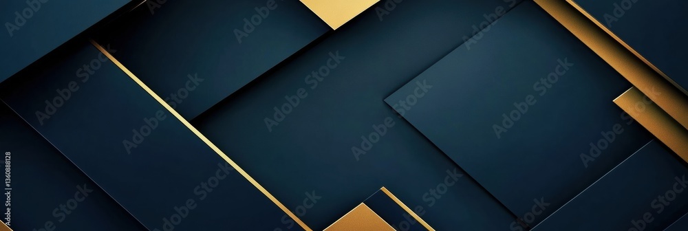 Aufkleber Modern abstract background with geometric shapes illustrating political structure in deep blue and gold aesthetics Generative AI