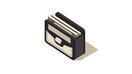 Fototapeta premium Stacked Briefcases Illustration for Business and Professional Themes