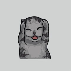 baby cat crying, meme illustration 