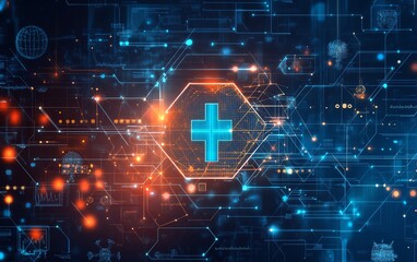 Obraz premium vector abstract background global technology medical innovation concept