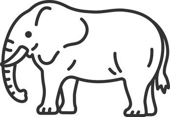象（線画）のイラスト