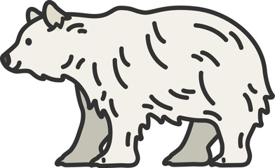 白熊（線画カラー）のイラスト