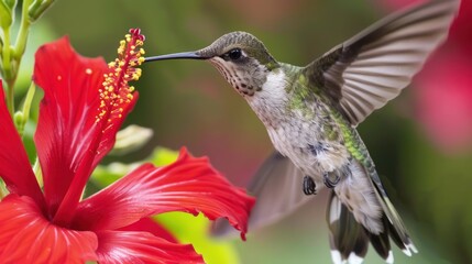 A small bird feeding on a vibrant flower showcasing natures intricate beauty and the delicate