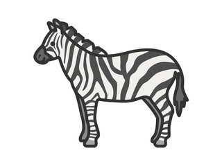 シマウマ（線画カラー）のイラスト