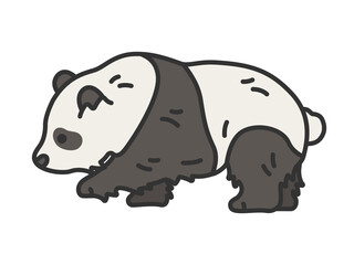 パンダ（線画カラー）のイラスト