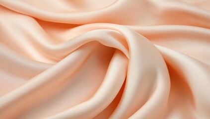 Fototapeta premium Smooth peach satin fabric draping elegantly to create a soft, luxurious background for any project in design, arts, and fashion photography