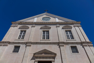 Lisbon’s richest church dedicated to Saint Roch (Igreja de Sao Roque, 1553 - 1573). In front of church, in Trinidade Coelho Square, stands Antonio Vieira statue. Lisbon, Portugal.