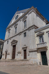 Lisbon’s richest church dedicated to Saint Roch (Igreja de Sao Roque, 1553 - 1573). In front of church, in Trinidade Coelho Square, stands Antonio Vieira statue. Lisbon, Portugal.