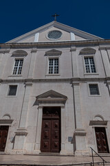 Lisbon’s richest church dedicated to Saint Roch (Igreja de Sao Roque, 1553 - 1573). In front of church, in Trinidade Coelho Square, stands Antonio Vieira statue. Lisbon, Portugal.