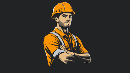 construction worker with helmet