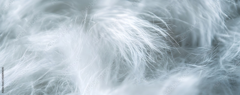 Poster Soft white fluffy feathers creating gentle background texture