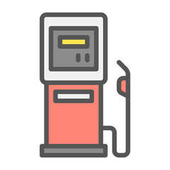 Gas Station filled outline icon, Gas Station color line illustration.
