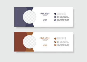 Corporate email signature template design with layout.