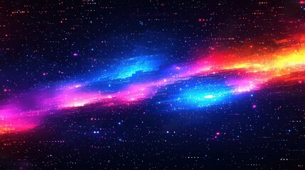 Vibrant Cosmic Background with Bright Colors in Starry Universe